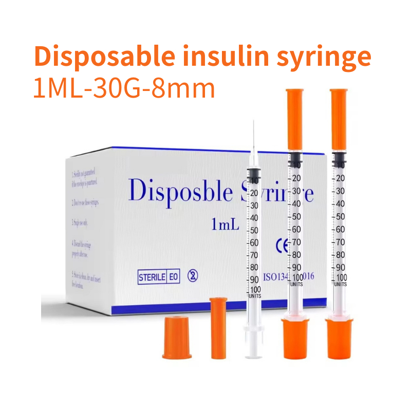 1ml/cc-30G*8 มม.สีส้ม insulin Syringe เข็ม,ทิ้งฆ่าเชื้อแต่ละบรรจุสําหรับ Lab ใช้,คู่มือ Dispenser,กา