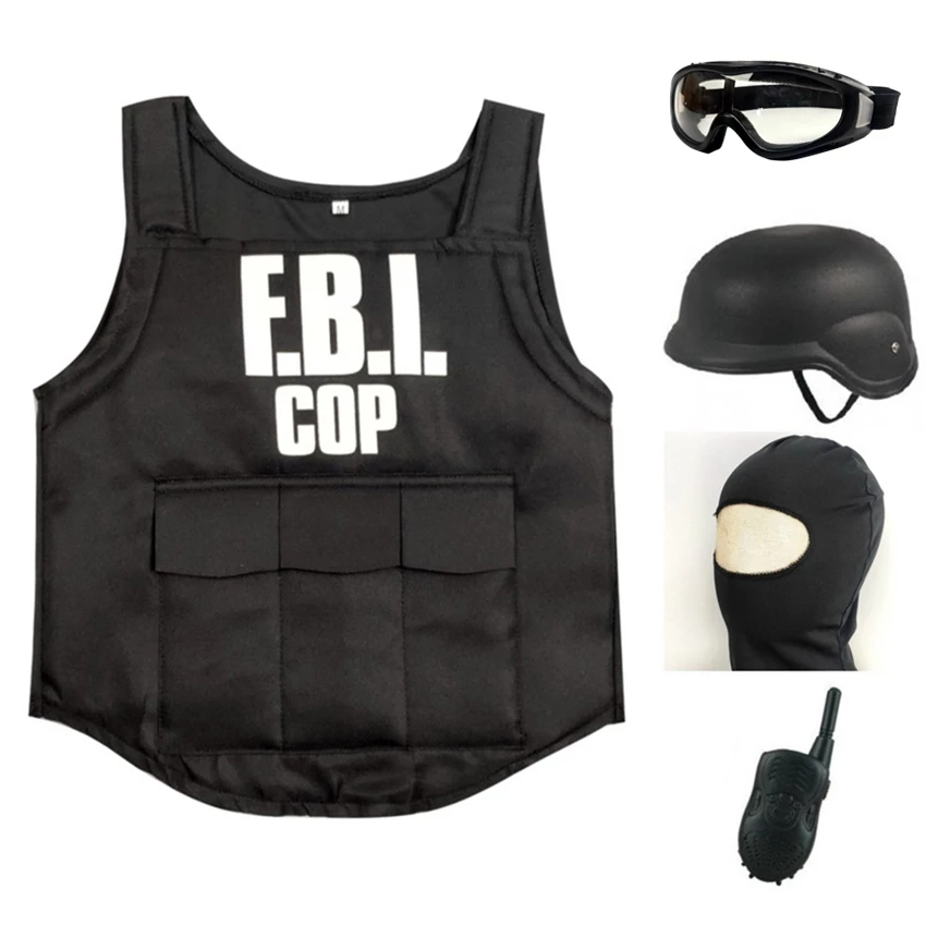 ชุดคอสเพลย์ตํารวจ FBI Agent พร้อมเสื้อป้องกันกระสุน 5 ชิ้นในเซ็ต