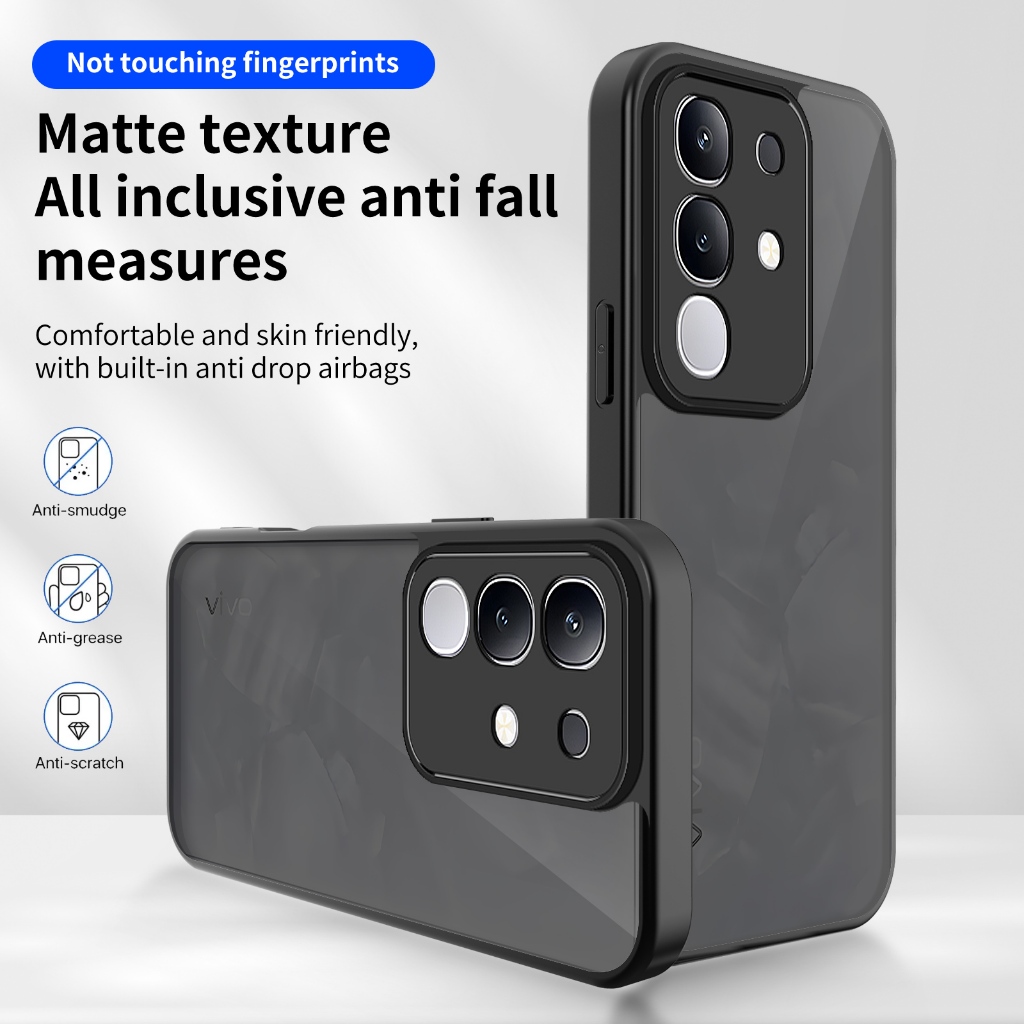 ปลอกสําหรับ vivo iQOO Z10x 5G iQ00 iQOOZ10x I2404 เคสโทรศัพท์ Matte Frosted Clear โปร่งแสงขอบนุ่มป้อ