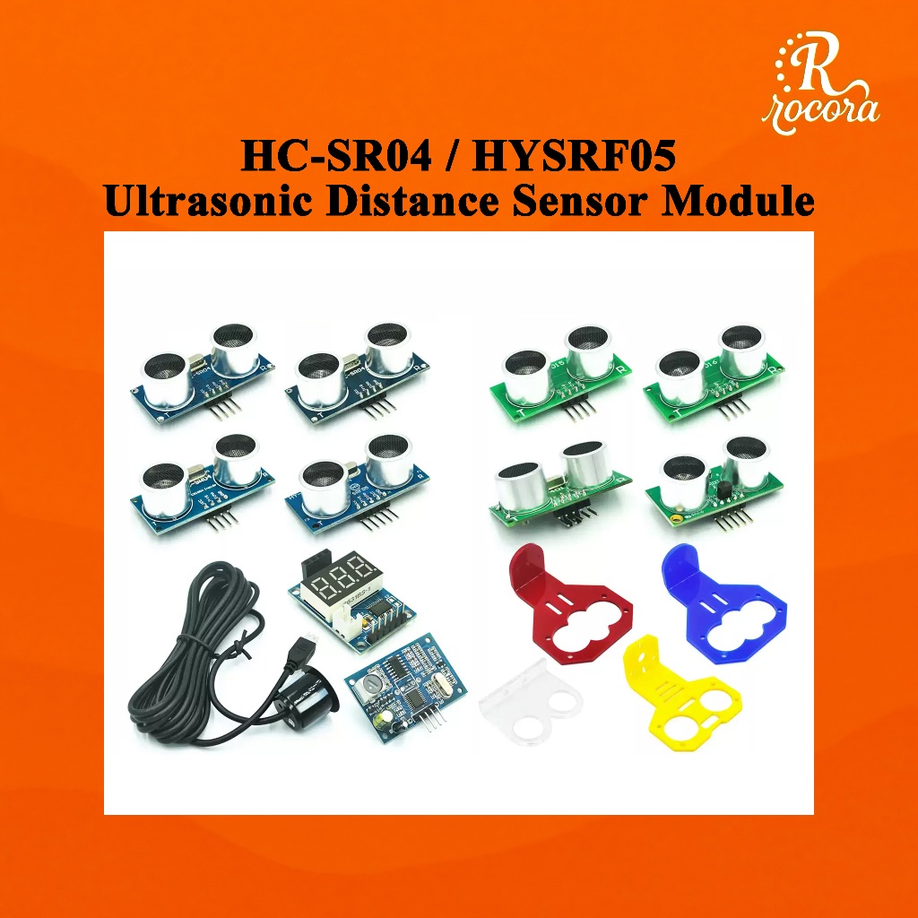 HC-SR04 / HYSRF05 โมดูลเซ็นเซอร์ระยะทางอัลตราโซนิกพร้อมขายึดสําหรับหุ่นยนต์ Arduino