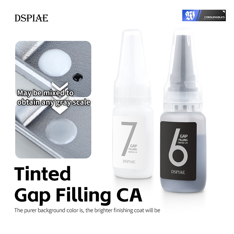 DSPIAE BP-01 Pro/02 Tinted Gap Filling CA / Black White Liquid Putty / Gap Filling Glue For Gundam Model