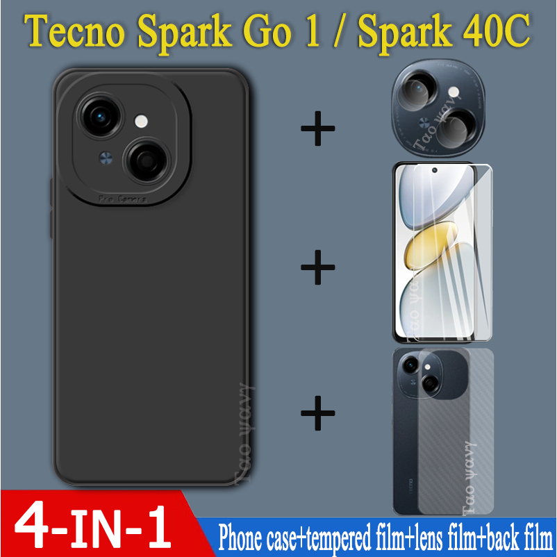 4in1 สําหรับ TECNO Spark go1 Go 1s เคสโทรศัพท์ Spark 40C กรณี Spark Go 2024 Spark Go 20c Spark Go 20