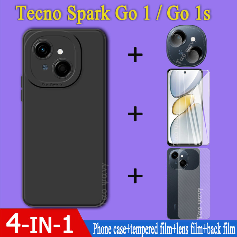4in1 สําหรับ TECNO Spark Go 1 เคสโทรศัพท์ Spark go1s กรณี Spark Go 2024 Spark Go1 Spark Go 20c ร้อน 