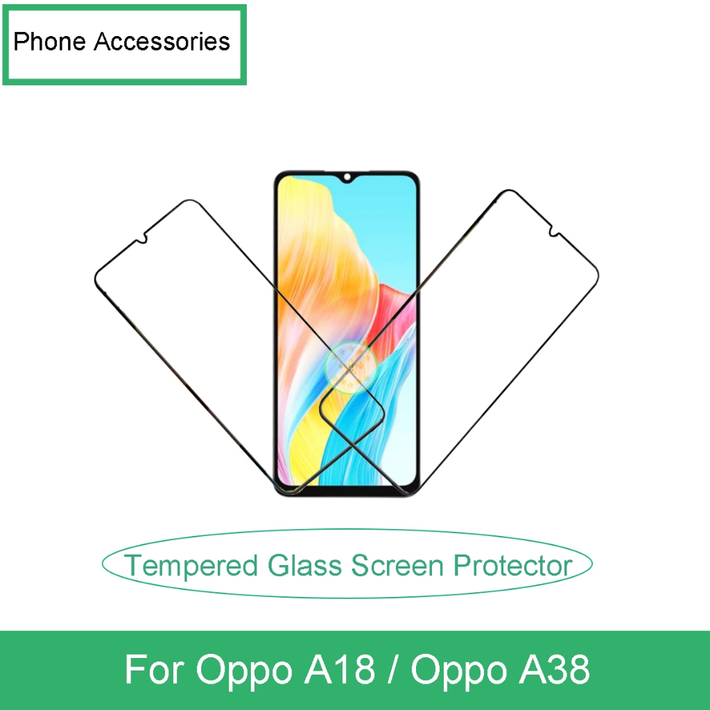 สําหรับ Oppo A18 / Oppo A38 โทรศัพท์มือถือกระจกนิรภัยป้องกันหน้าจออะไหล่อุปกรณ์เสริม