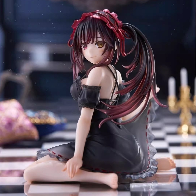 13 ซม.อะนิเมะรูป Tokisaki Kurumi Nightgown ตัวเลขการกระทํา Tokisaki Kurumi Figurine ตุ๊กตาของเล่นผู้