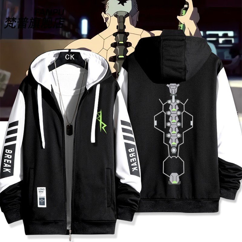 อะนิเมะ Cyberpunk Edgerunners Series Hoodies พิมพ์ Zip Hoodies สําหรับผู้ชายผู้หญิงฤดูใบไม้ร่วงฤดูหน