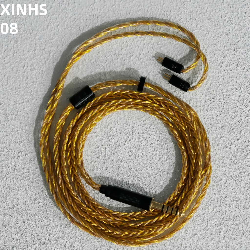 XINHS10 6-Core 7N คริสตัลทองแดง + OCC Gold Plated Pure Gold High Purity HIFI หูฟังอัพเกรดสาย