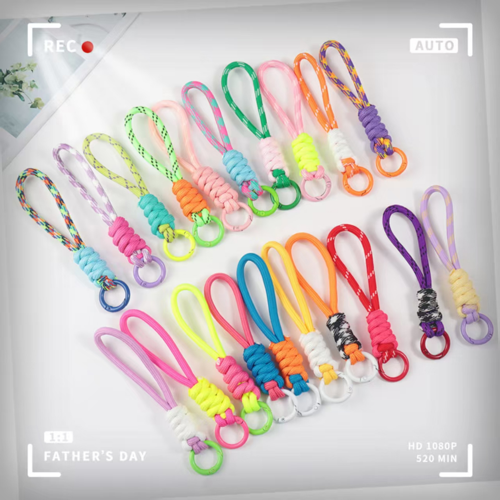 สร้างสรรค์ มาการอง การจับคู่สีผูกปมกรณีโทรศัพท์จี้ตุ๊กตารอบสายรุ้งสั้นเชือกเส้นเล็กขนาดเล็กโทรศัพท์มือถือแขวนป้องกันการสูญหายสลิง ทําเอง ทอมือเครื