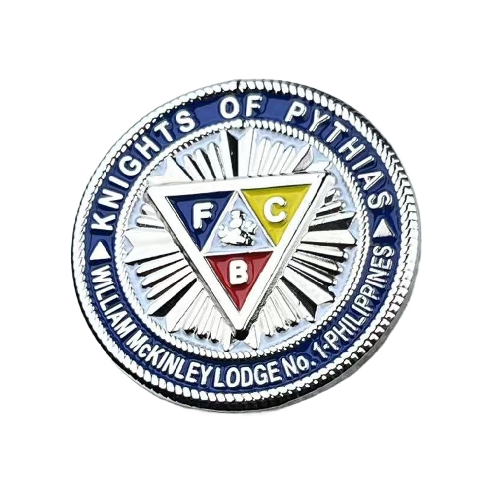 เครื่องประดับแฟชั่น Knight of Pythias เข็มกลัดคอปกเคลือบ ขนาด 1 นิ้ว