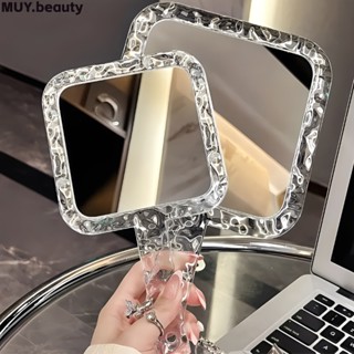 ระลอกน้ํากระจกมือถือโปร่งใสกระจกแต่งหน้าแบบพกพาความละเอียดสู…