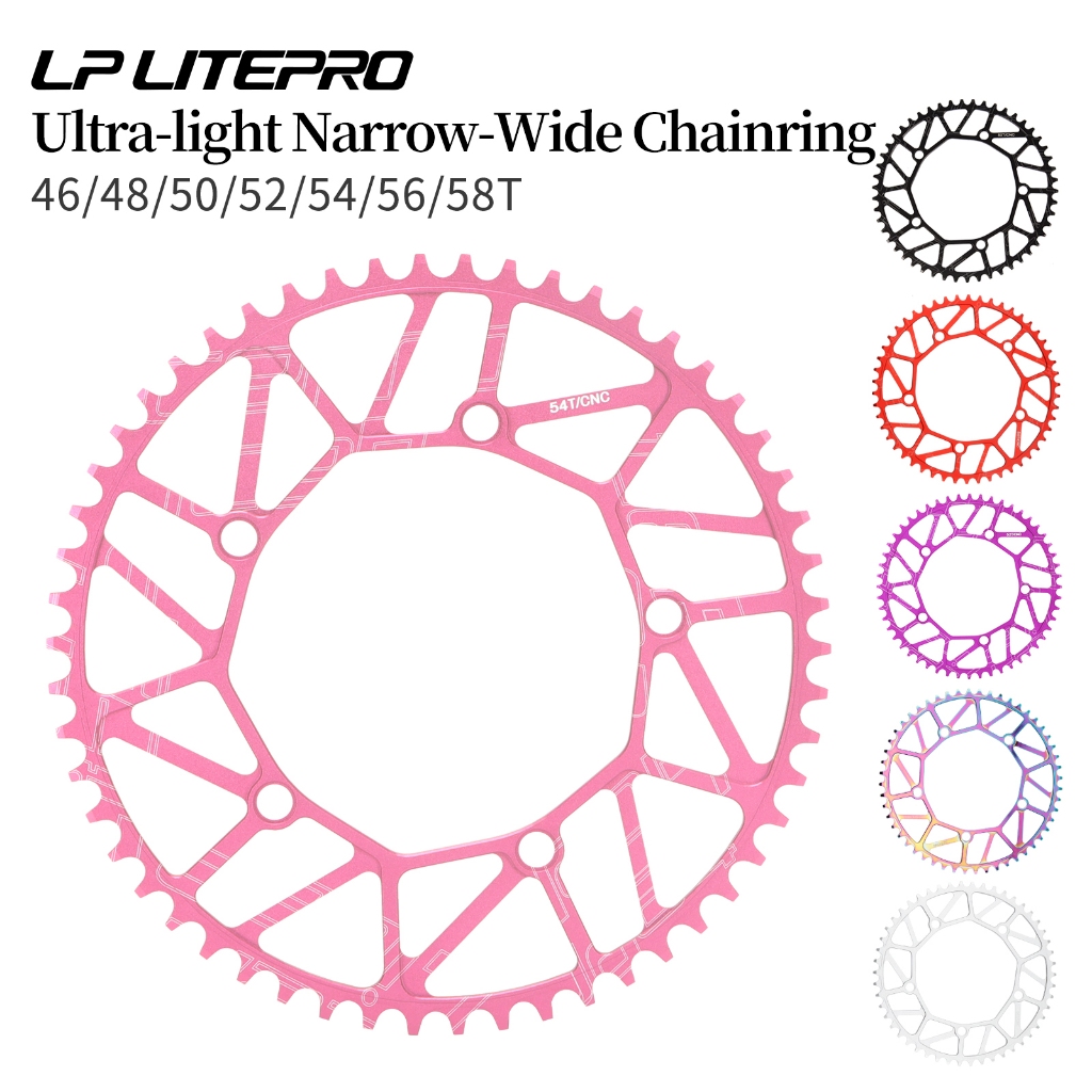 LP Litepro ZFC Hollow Ultralight Offset Chainring 46 50 52 54 56 58T โซ่เดี่ยว 130BCD สําหรับพับจักรยาน Crankset