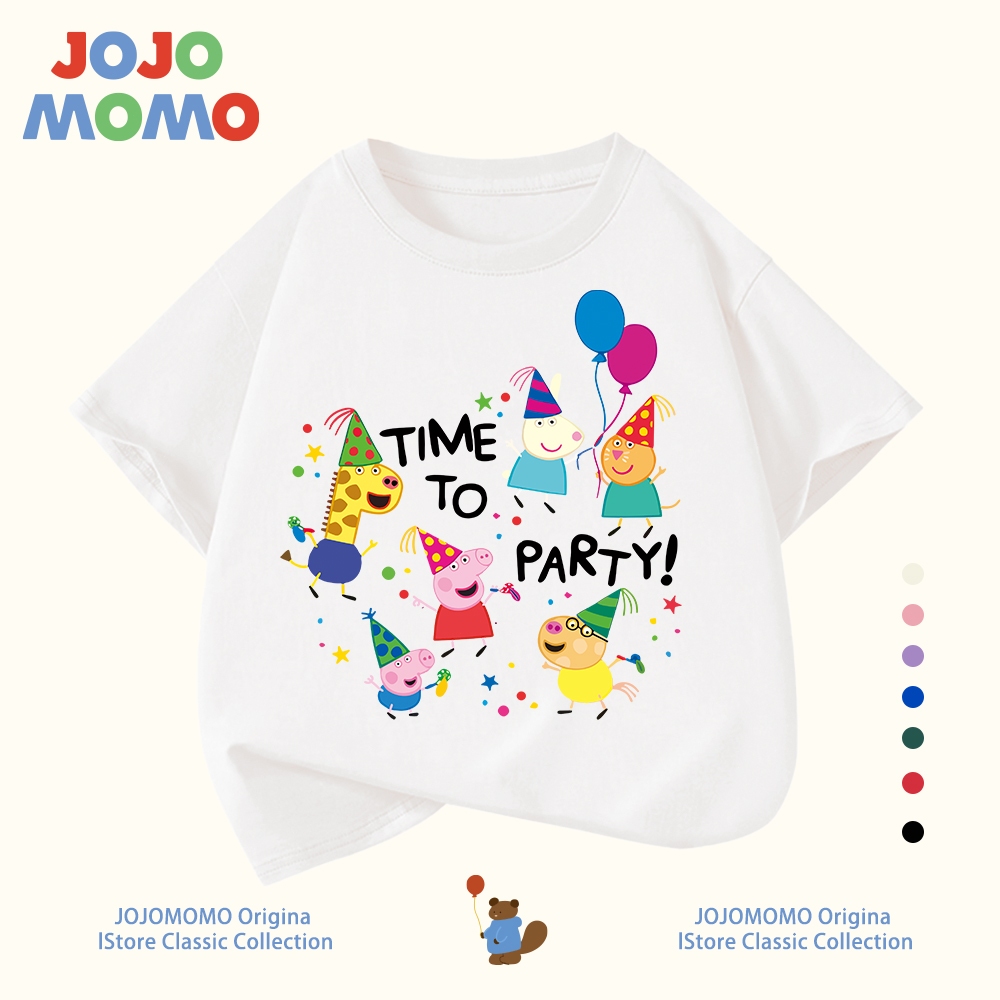 【พร้อมส่ง 24ชม】เสื้อยืดเด็ก Peppa Pig (เป๊ปป้า พิก) แขนสั้น ผ้าฝ้าย100% นุ่มสบาย ระบายอากาศดี เสื้อการ์ตูนน่ารัก