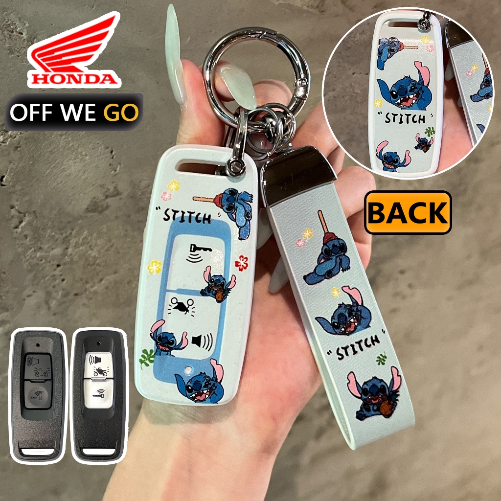 OFF WE GO Stitch Honda pcx160/giorno/forza 350/คลิก 160 พวงกุญแจรถจักรยานยนต์ Honda เคสกุญแจรถ