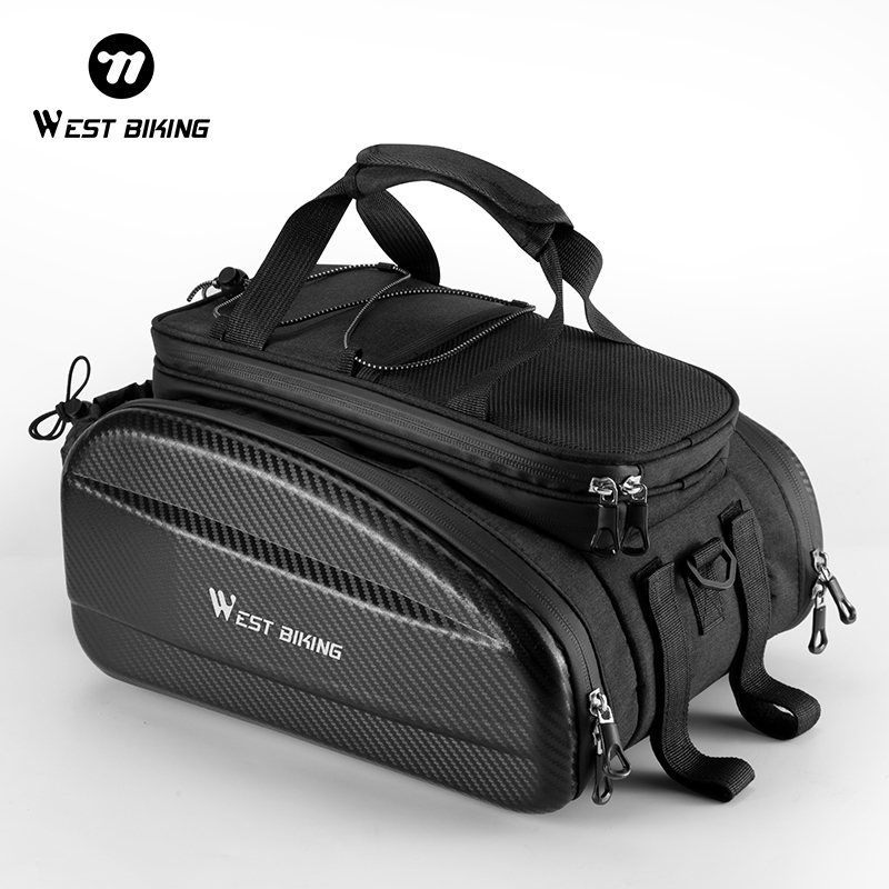 WEST BIKING Multi Functional ขี่จักรยาน Trunk กระเป๋า 11L /17L-31L จักรยาน Pannier กระเป๋ากันน้ําสะท้อนแสงด้านหลัง Rack กระเป๋าสายคล้องไหล่ Commutting Travel ขี่จักรยานอุปกรณ์
