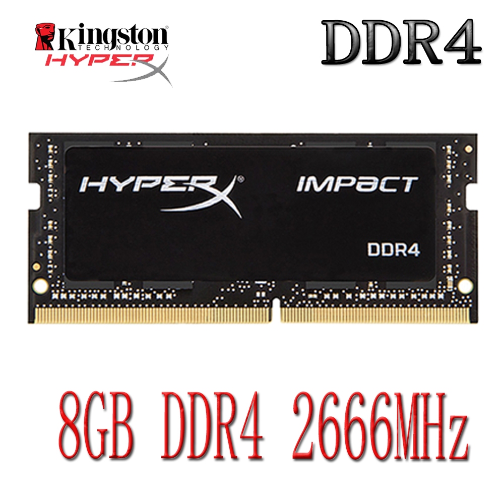 Kinston HyperX Impact DDR4 แล็ปท็อป RAM 8GB DDR4 2666MHz PC4-2666V SODIMM 1.2V หน่วยความจําโน้ตบุ๊ค