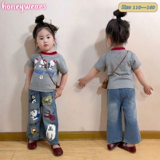 honeywears⚡พร้อมส่ง⚡ชุดเซตเด็ก ชุดเสื้อยืดเด็กผู้หญิง เสื้อ+…