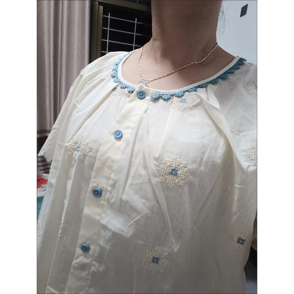 เสื้อแขนสั้นผู้หญิง Retro ลายสก็อตสีชมพู คอตุ๊กตา thumbnail 9