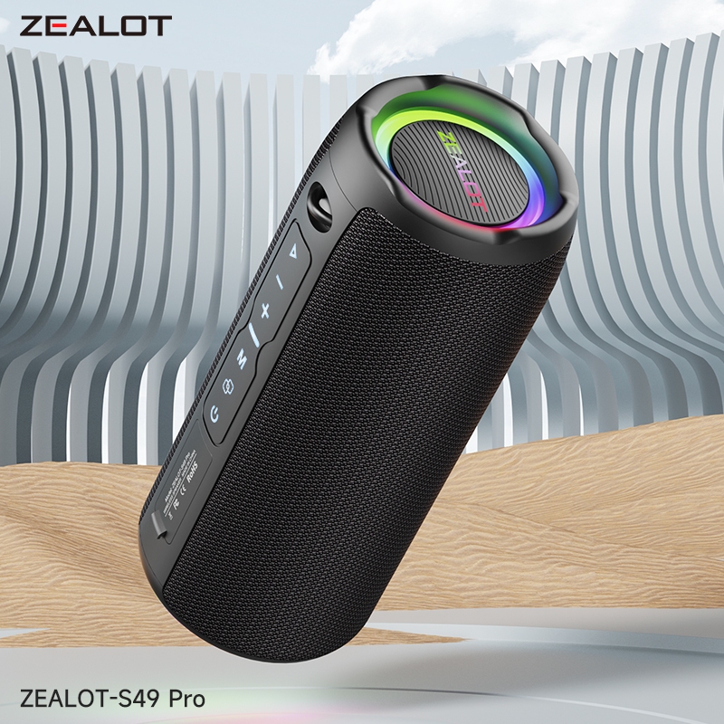 ZEALOT S49 Pro ลําโพงบลูทูธ 20W แบบพกพากันน้ํา TWS สเตอริโอเบสลําโพงไร้สายพร้อมเล่นการ์ด TF, ชาร์จ T