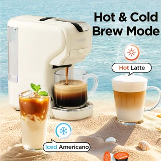 Cafelffe 3 In 1 เครื่องชงกาแฟสําหรับ Nespresso/Dolce Gusto แคปซูล/ผงกาแฟ, Cold/Hot Brew