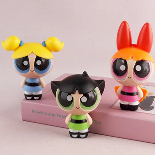 3 ชิ้น 12 ซม.การ์ตูน Powerpuff Girls อะนิเมะ Action Figure รถโต๊ะ Action Figure ตกแต่งคอลเลกชันของขวัญวันเกิด