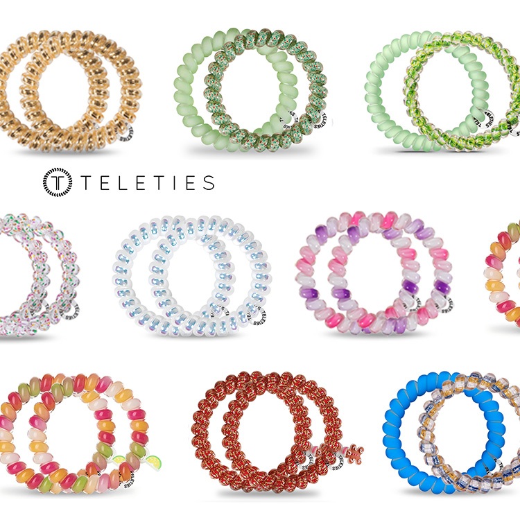 TELETIES Colorful Picks Collection ยางรัดผมเกลียว หนีบแน่น กันน้ำ ไม่ทิ้งรอย ใส่ได้ทั้งผมและข้อมือ เหมาะกับผมหนา ทุกสภาพผม ผู้หญิงและเด็กผู้หญิง