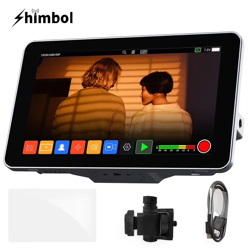 Shimbol หน่วยความจํา I 5.5" 3D LUT 4K HDMI Touchscreen Recorder บนกล้อง Field Monitor Daylight ดูได้