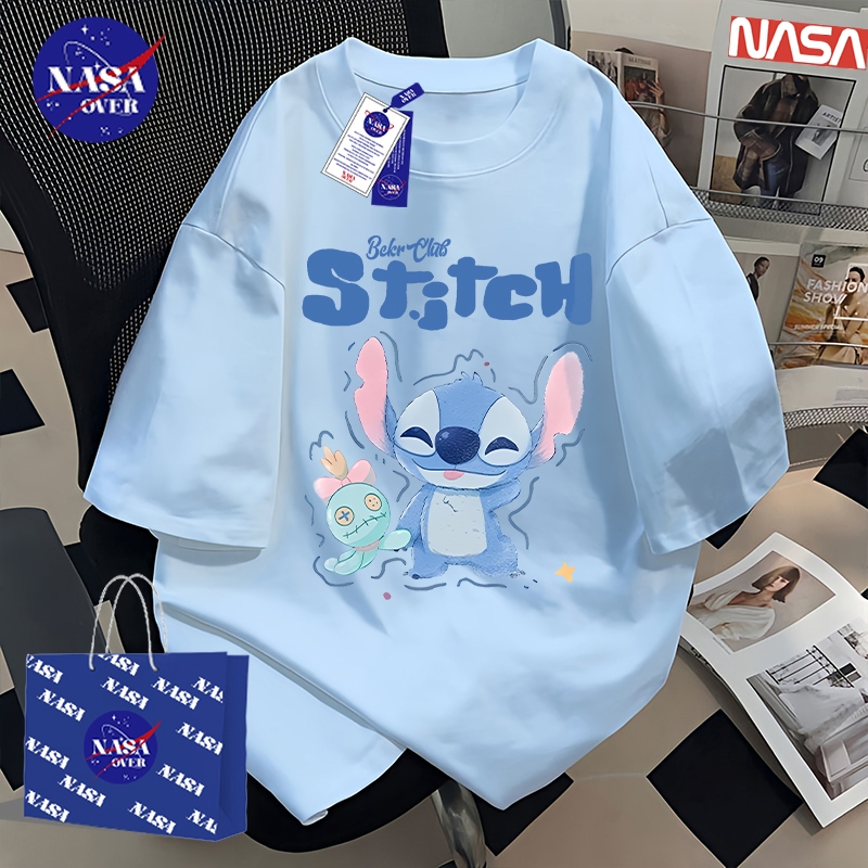 【พร้อมส่ง】 NASA ใส่ได้ทั้งชายหญิง ผ้าฝ้ายแท้100% ลายพิมพ์การ์ตูนอนิเมะ   ทรงโอเวอร์ไซส์ แขนสั้น เสื้อYG2918 – โปรปัง