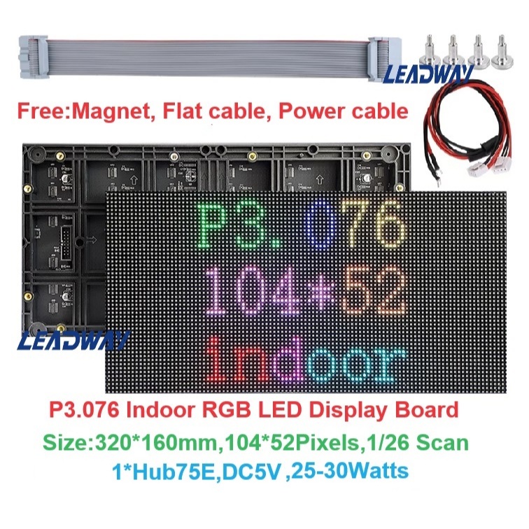 P3.076 320*160 มม.ในร่มสีจอแสดงผล LED Signboard Led Wall Screen แผง LED Signage LED Video Wall Scree