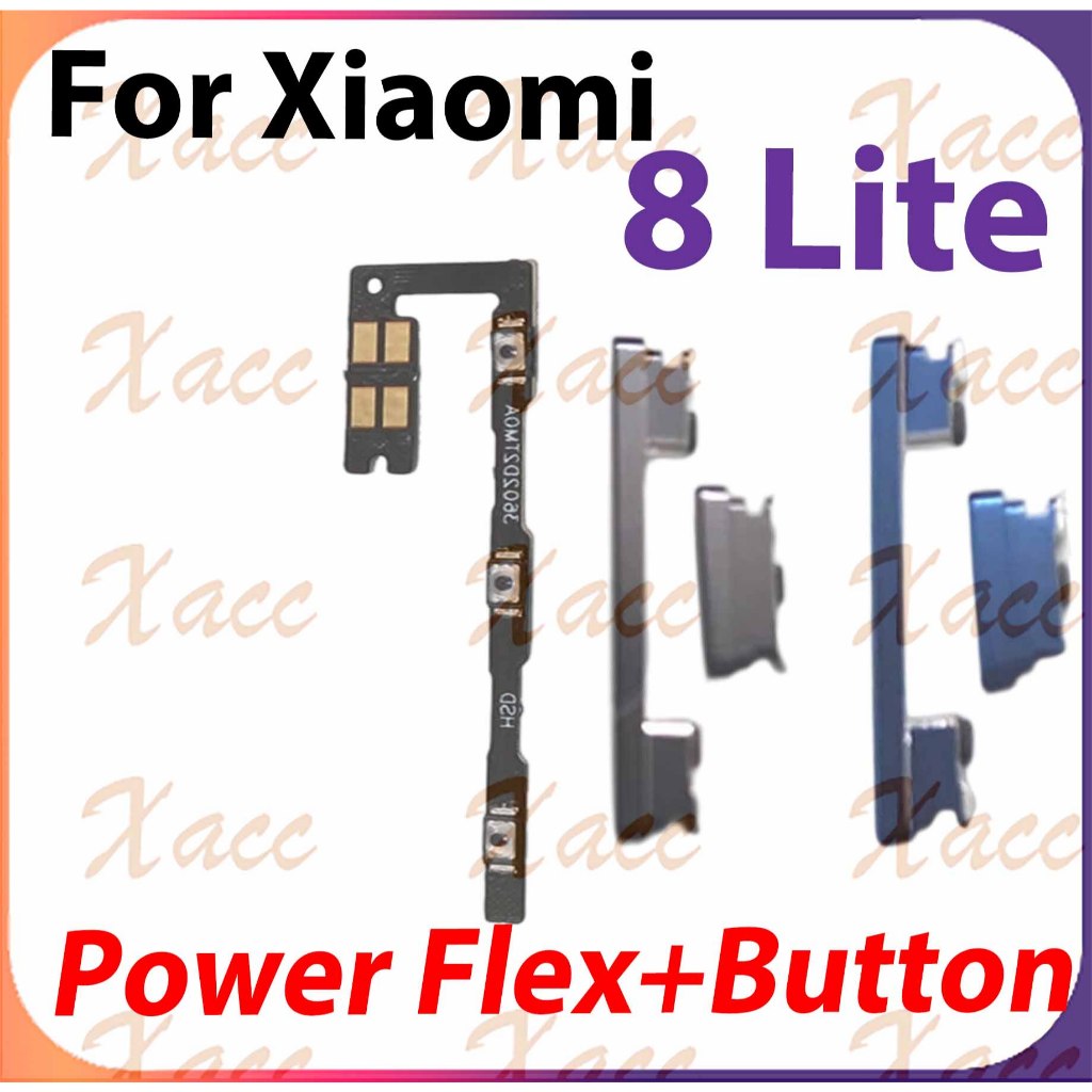 สําหรับ Xiaomi Mi 8 Lite ปุ่มปรับระดับเสียงไฟ Flex Cable พร้อม ON OFF ด้านข้าง Key Output Ribbon Repair Part เปลี่ยนการติดตั้งโทรศัพท์