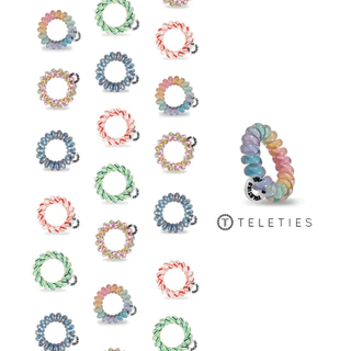 TELETIES - ยางรัดผมเกลียวขนาดเล็ก ด้ามจับแข็งแรง ทนน้ำ เหมาะสำหรับทุกวัย