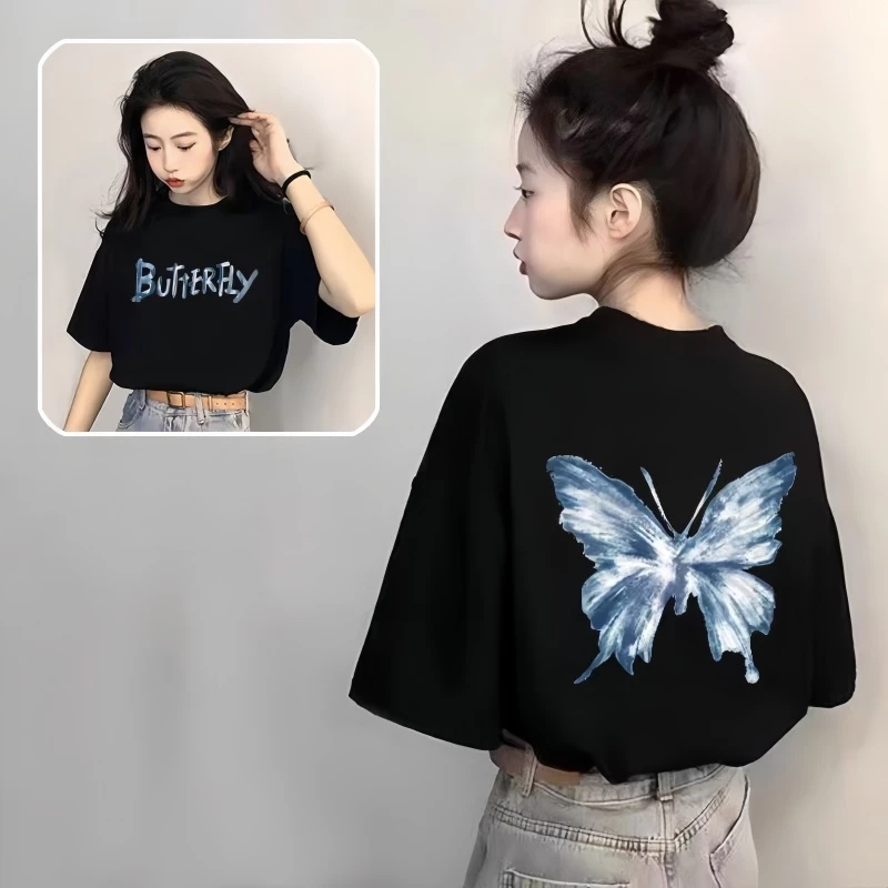 พิมพ์เวอร์ชั่นเกาหลี Oversize เสื้อผ้าแฟชั่นสาวอวบ เสื้อโอเวอร์ไซส์ผู้หญิง ไซส์ใหญ่  สินค้าใหม่  เนื้อผ้านิ่มๆใส่สบาย thumbnail 4