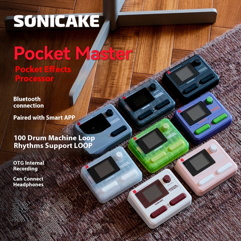 Sonicake Pocket Master กีตาร์ไฟฟ้า Effector Single Bass Bluetooth Drum machine