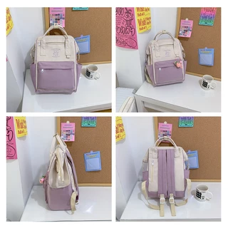 [Splash-Resistant] กระเป๋าเป้สะพายหลังความจุขนาดใหญ่สาวน่ารัก Campus Travel Backpack