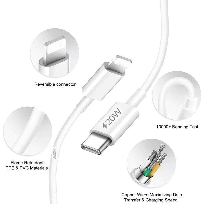 【รับประกัน 1 ปี】ชาร์จไว PD 30w type c to L สายชาร์จเร็ว+หัวชาร์จ ชาร์จคุณภาพสูง สำหรับ ip i6 i7 i8 x xr i11 i12 i13 i16 thumbnail 3