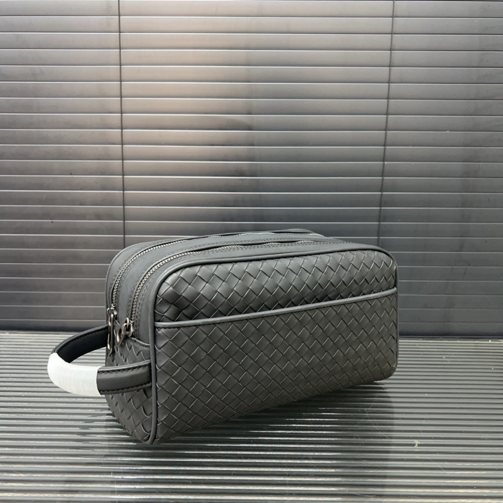 [Zivy Boutique] Frosted Cowhide Double Zipper Clutch Cosmetic Bag Gym Bag ความจุขนาดใหญ่