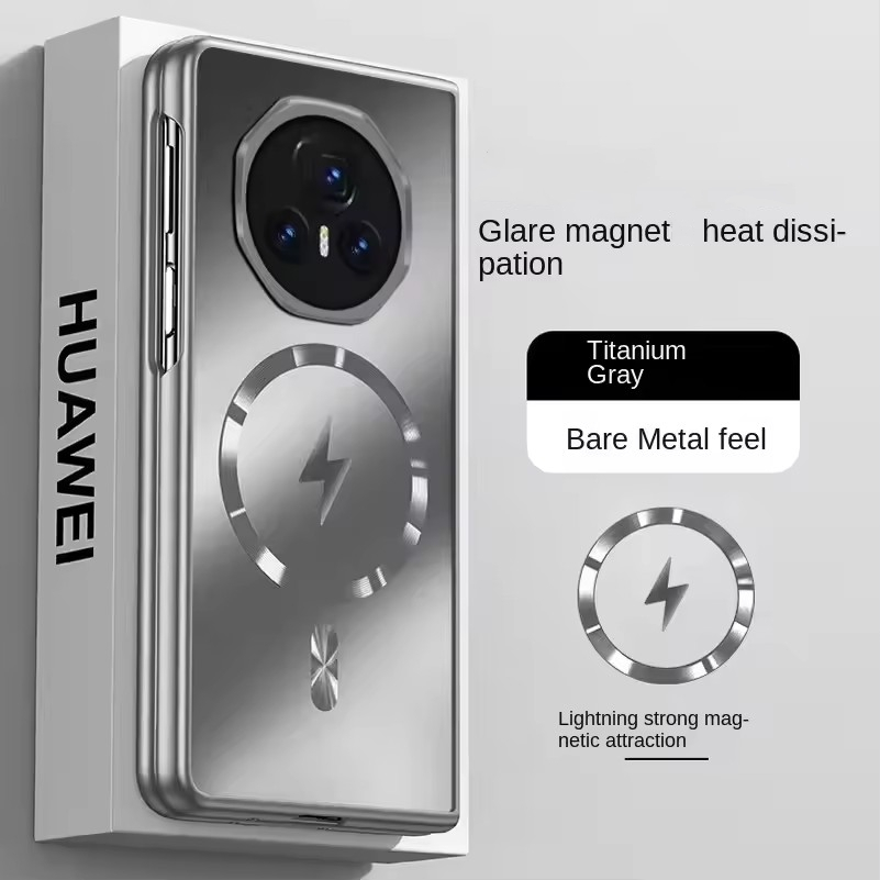 สําหรับ New Magic V5 Matte AG โลหะเปลือยรู้สึกพลาสติกบางสําหรับ Honor Magic V5 V3 V2 แม่เหล็กชาร์จไร้สาย Hard PC เกราะปกหลัง