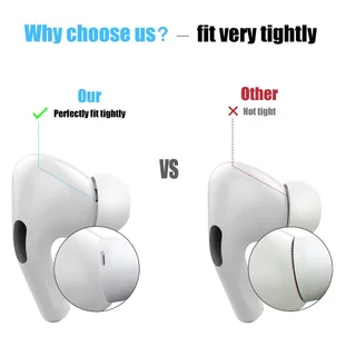 เคล็ดลับหูทดแทนสําหรับ AirPods Pro (1st & 2nd Gen) – ช่องระบายอากาศหักเสียงรบกวน | ตาข่ายกันฝุ่นในตัว | 4 ขนาด (XS/S/M/L) | สีขาว