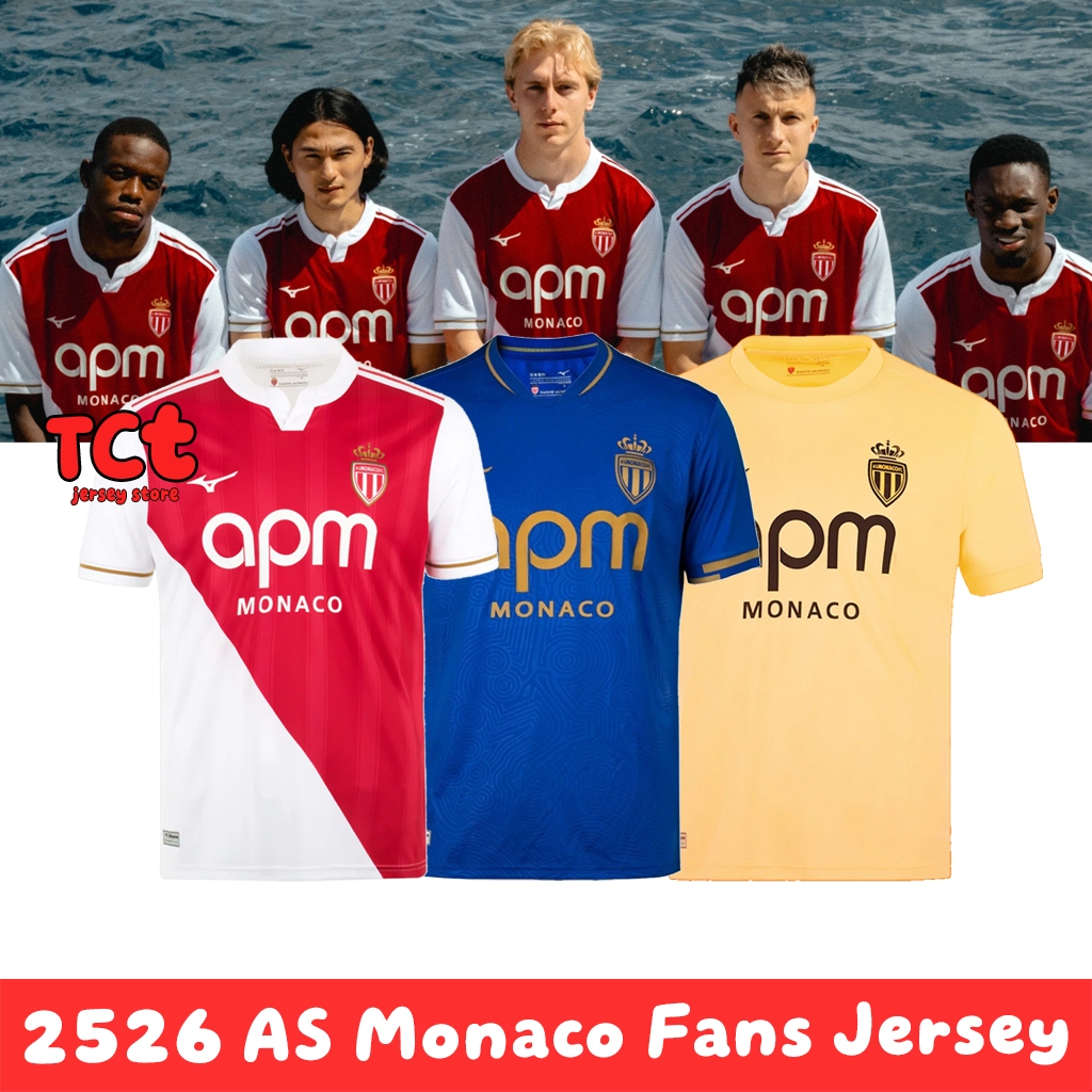 AS Monaco 25/26 home away Third Top Quality Fans Version Football Jersey Soccer Men