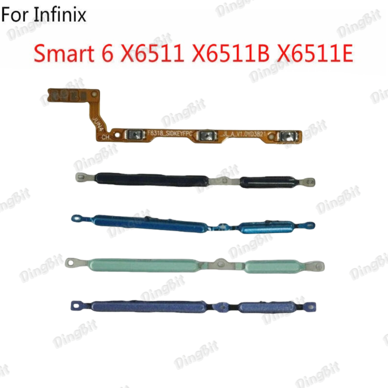 ปุ่มปรับระดับเสียงไฟ flex สําหรับ Infinix Smart 6 X6511 X6511B X6511E สวิทช์เปิด OFF Key Mute ปุ่มปร