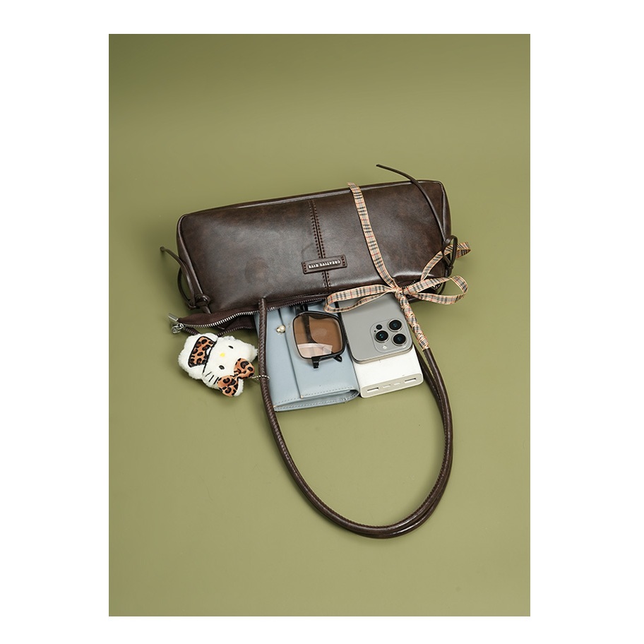 Auure Retro Large-Capacity One-Shoulder Underarm Baguette Bag - รูปที่ 6