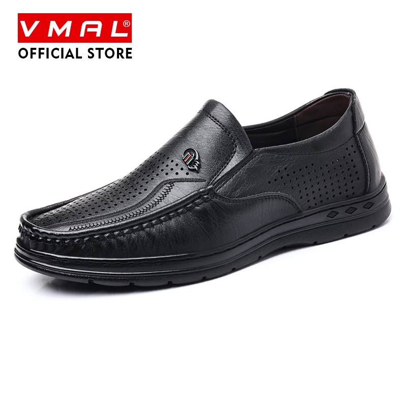 VMAL 38-44 รองเท้าหนังระบายอากาศสําหรับบุรุษฤดูใบไม้ผลิและฤดูร้อนแฟชั่นลําลองกันลื่นทนต่อการสึกหรอ