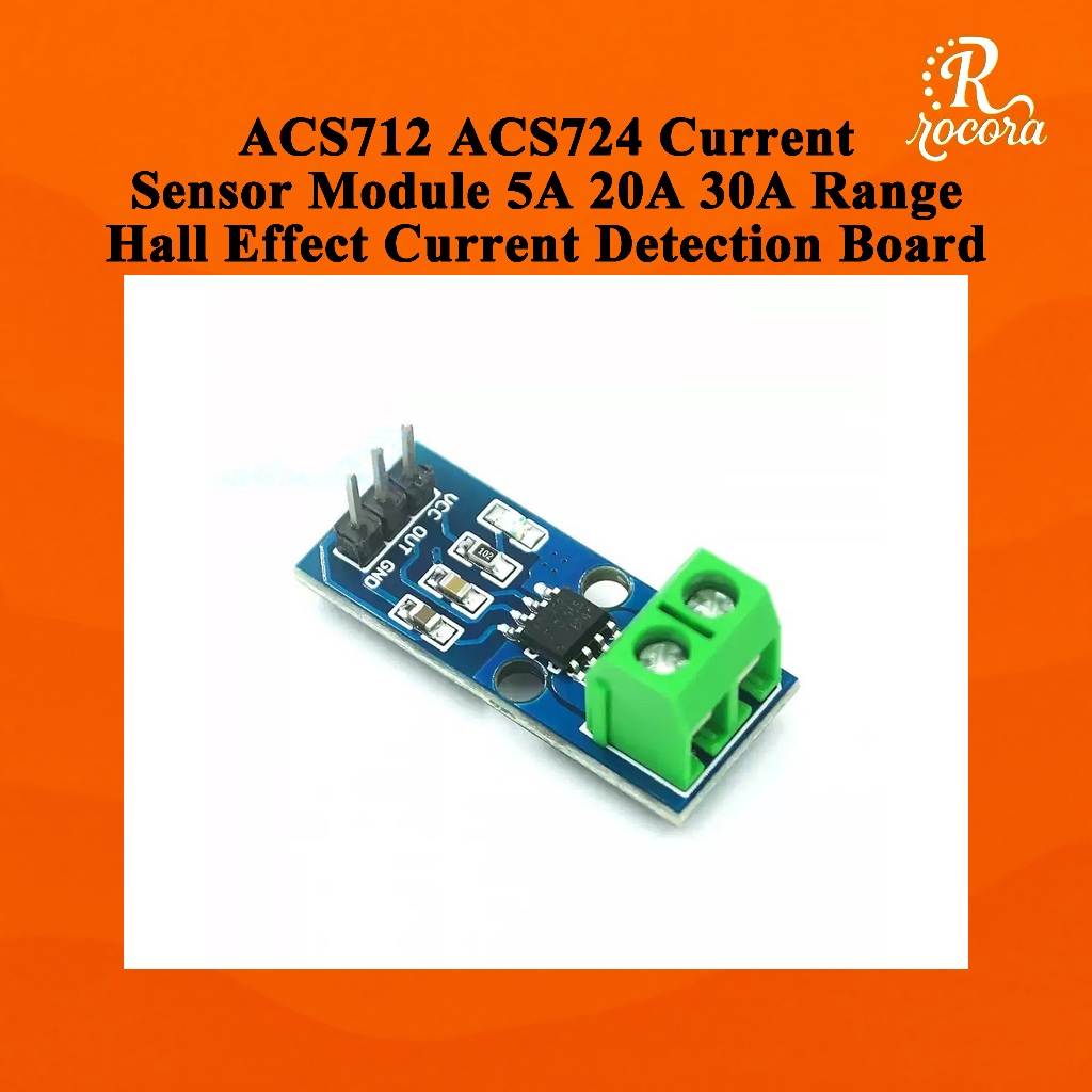โมดูลเซ็นเซอร์วัดกระแสไฟฟ้า ACS712 / ACS724 ช่วง 5A 20A 30A บอร์ดตรวจจับกระแสแบบฮอลล์เอฟเฟกต์