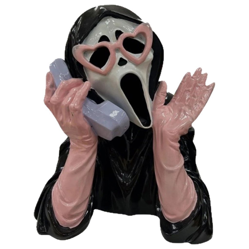 ภาพยนตร์สยองขวัญคลาสสิกสไตล์ Ghostface Collectible Ghoulish Scream Gossiping Girl Ghostface หน้าอกรู