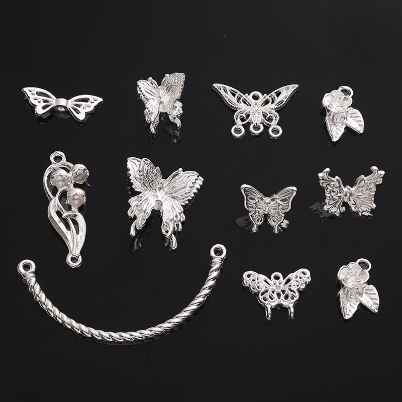 1-5ชิ้น/ถุงโลหะผสมอุปกรณ์สไตล์จีนใหม่,ผีเสื้อแกะสลักกลวง,สําหรับสร้อยข้อมือแฮนด์เมด ทําเอง,สร้อยคอ,ต่างหู