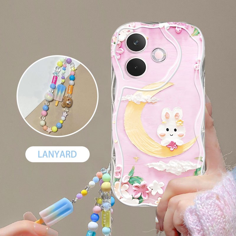 VRQR สําหรับ Oppo A6 A5i A5 Pro 5G 4G A5X A5i A5 5G 4G ปลอก Sweety สไตล์ไอศกรีมสร้อยข้อมือกันกระแทกเ