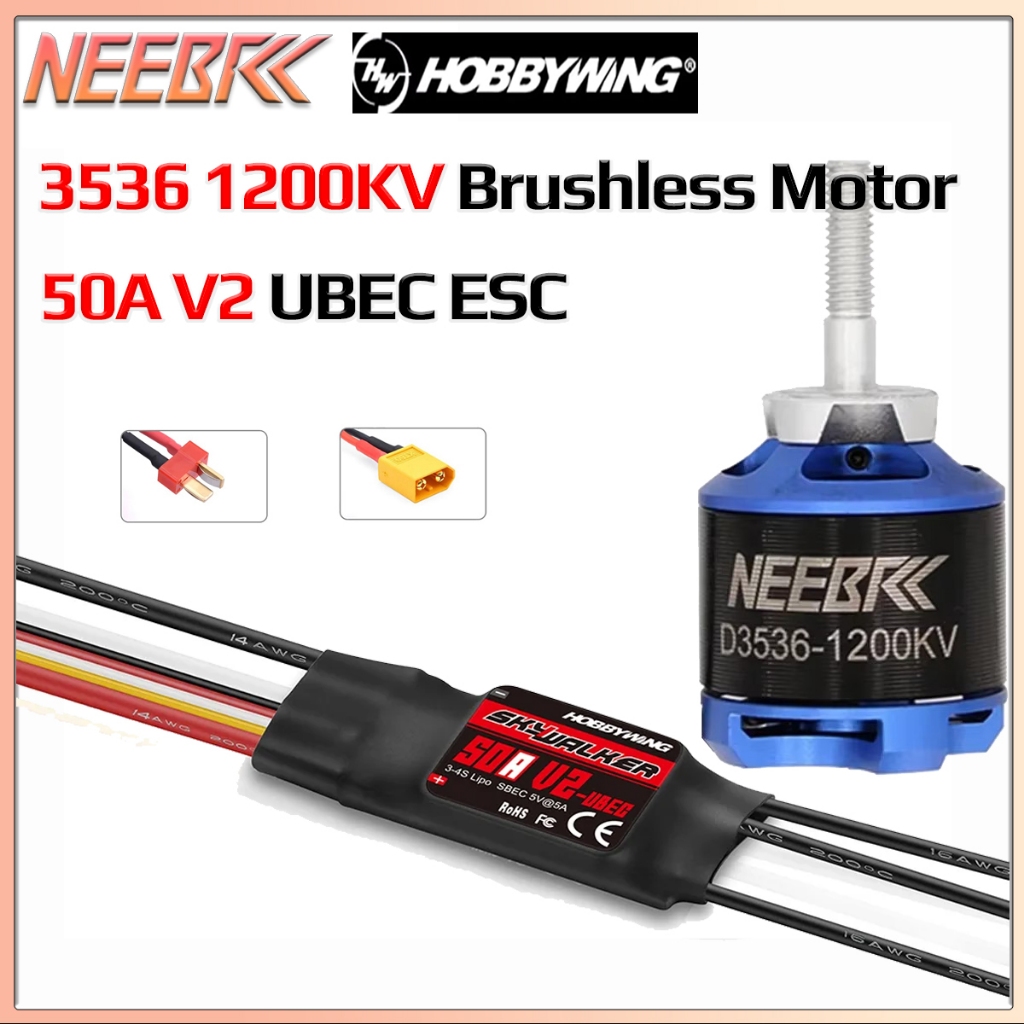 RC FIXED Wing D3536 1200KV เครื่องบินมอเตอร์ไร้แปรง Hobbywing 50A V2 ESC สําหรับ RC FPV Drone Racer 