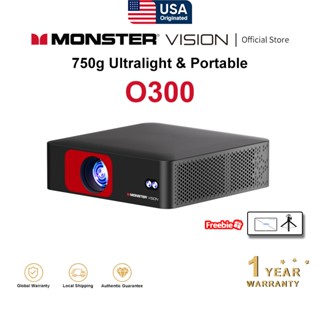 Monster O300 Android 1080P ถอดรหัสโปรเจคเตอร์ WiFi6 โฟกัสอัต…