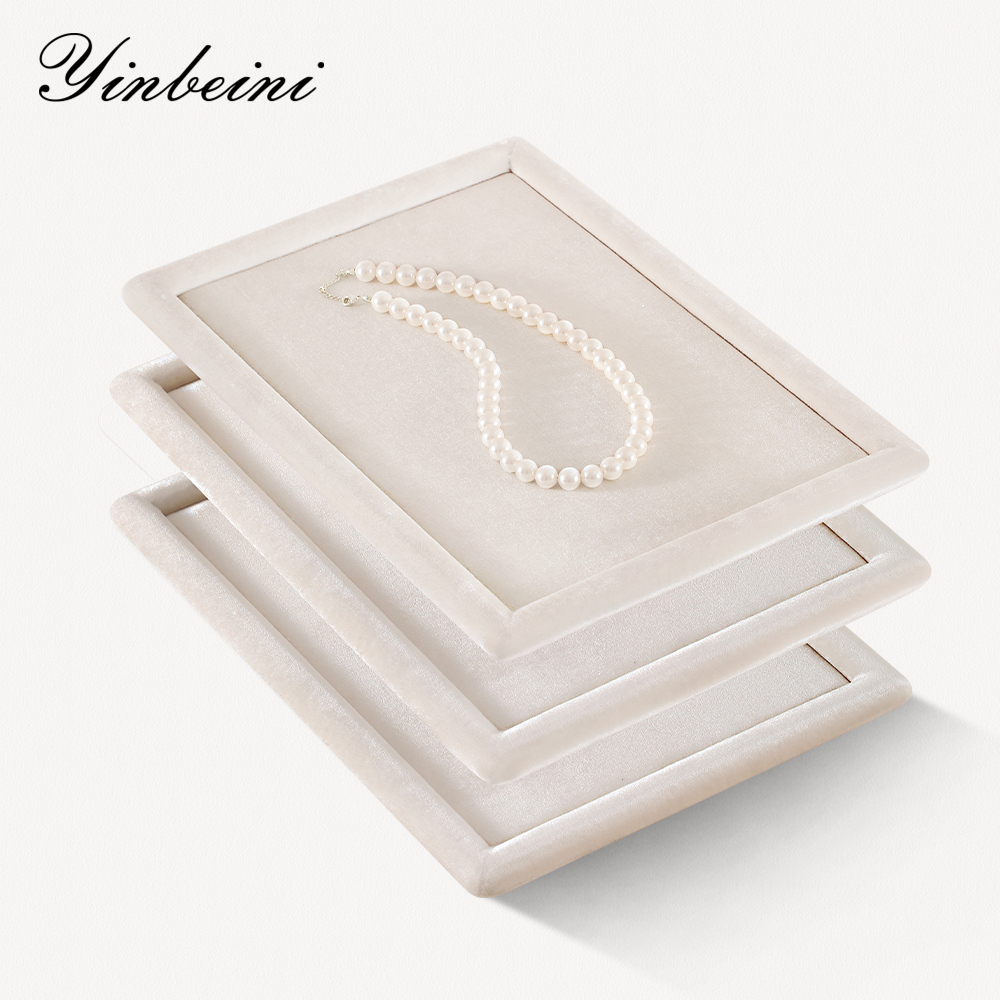 Yinbeini ถาดวางเครื่องประดับกำมะหยี่ สำหรับเก็บแหวน ต่างหู สร้อยคอ กำไล จานจัดเก็บเครื่องประดับแบบแบน P083 ราคาถูก Shopee Lazada