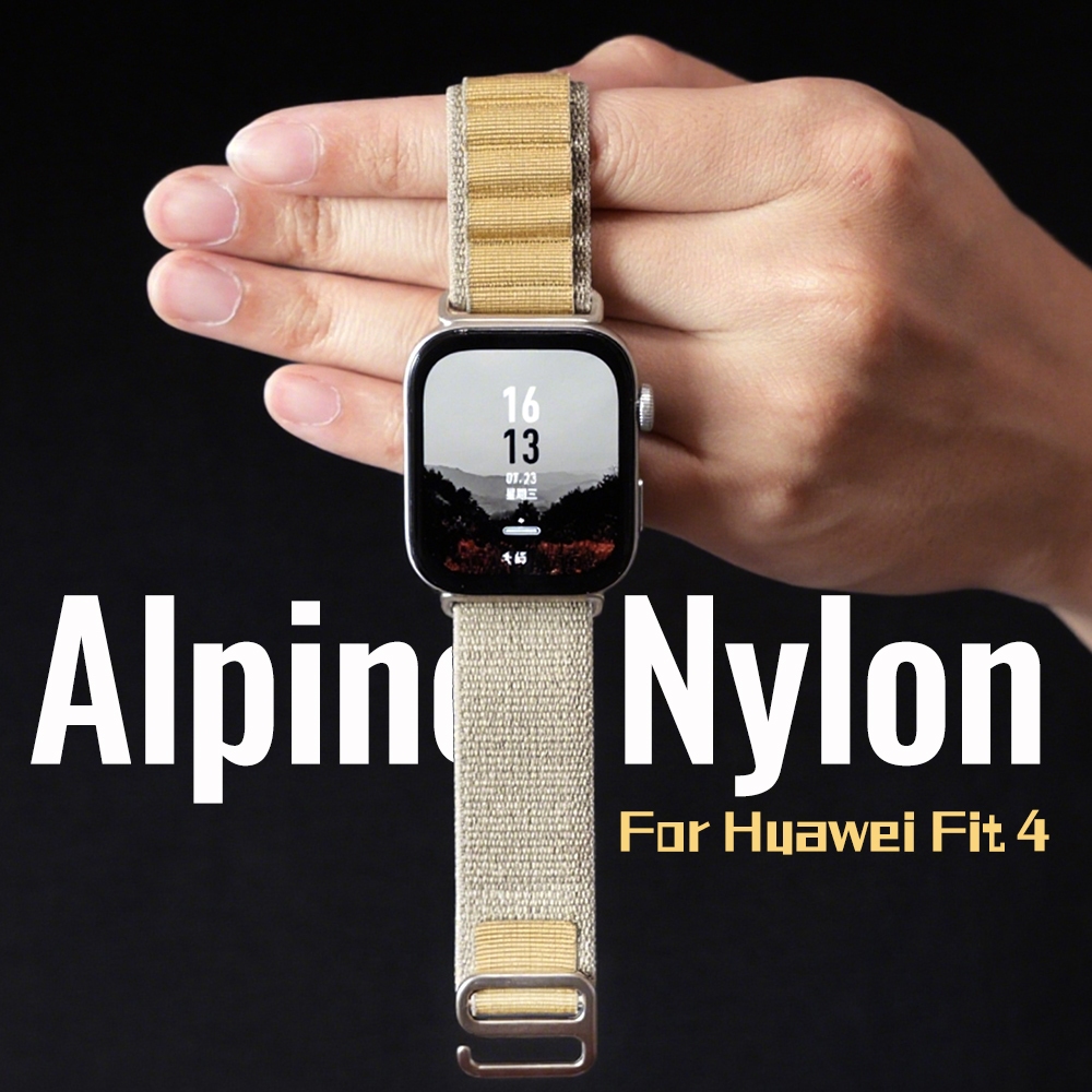 Alpine สายไนลอนสําหรับ Huawei Watch Fit 5 Pro Watchband กลางแจ้ง Breathable ไนลอน Band พร้อมแก้ไข PC Hard Case ฟิล์มสําหรับนาฬิกา Huawei Fit5 Fit4 เปลี่ยนอุปกรณ์เสริม