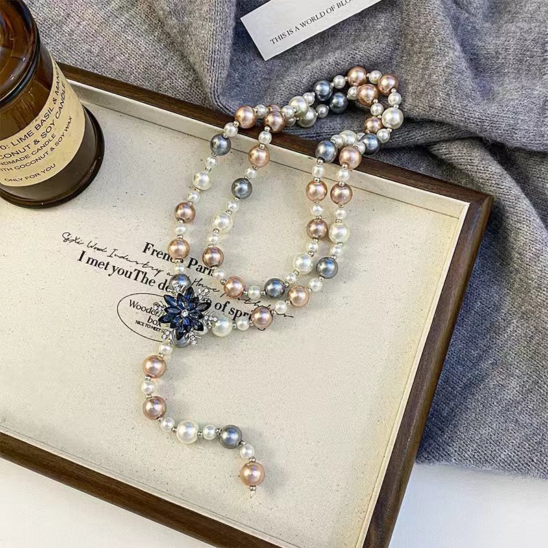 สร้อยข้อมือไข่มุกจำลองสีน้ำเงิน เหมาะสำหรับผู้หญิง